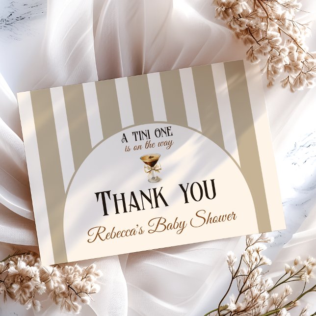 Kaffeteme Espresso Martini Bow Baby Shower Tack Kort (Skapare uppladdad)