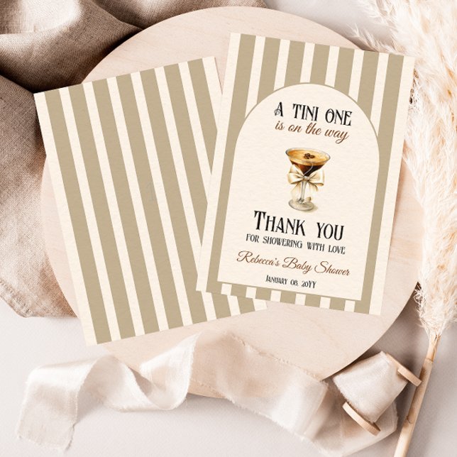 Kaffeteme Espresso Martini Bow Baby Shower Tack Kort (Skapare uppladdad)