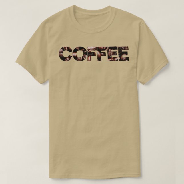 kaffetext med kaffebönor struktur t shirt (Design framsida)