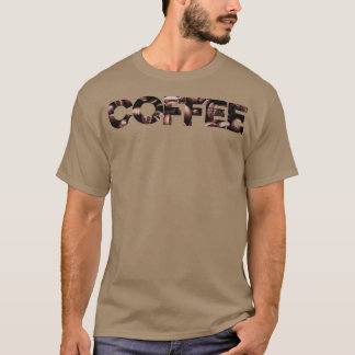 kaffetext med kaffebönor struktur t shirt