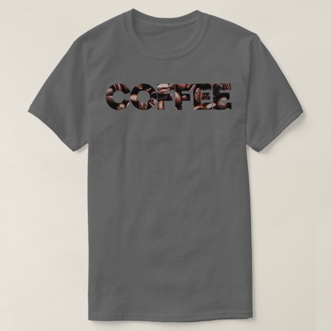 kaffetext med kaffebönor struktur t shirt (Design framsida)