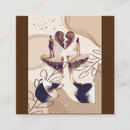 Kaffetid, allt vi behöver är kaffe, kaffe löv fyrkantigt visitkort