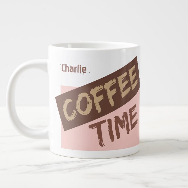 Kaffetid är mitt eget namn jumbo mugg (Vänster)