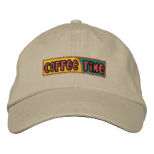 Kaffetid broderade hatt