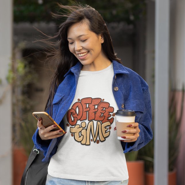 Kaffetid, kalligrafi ord t shirt (Skapare uppladdad)