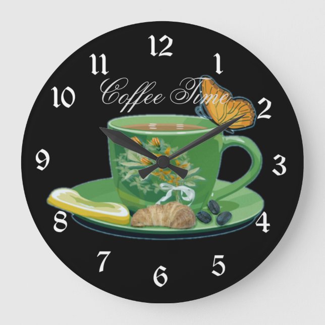 Kaffetid Kopp & aucer Stor Klocka (Framsida)