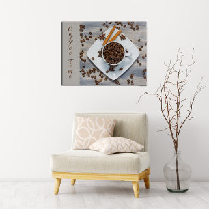 Kaffetid med bönor och kopp Fine Art Photo Poster