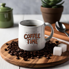 Kaffetid Mugg, handdränkt typografi av matsalar, Frostad Glasmugg