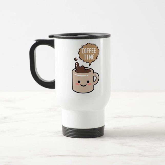kaffetid rolig kawaii kaffe resemugg (Vänster)