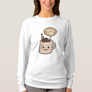 kaffetid rolig kawaii kaffe t shirt