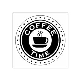 Kaffetid Rubber Frimärke Stämpel