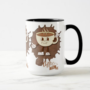 **Kaffetid – Sött Litet Leende Kopp med Ånga