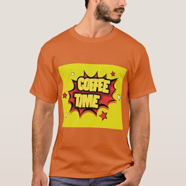 Kaffetid utan Tecknad T Shirt (Framsida)