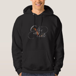 Kaffetidcalligrafi och Stänk Stream Coffee Hoo Hoodie