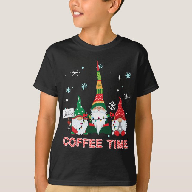 Kaffetider med tre Gnomes God jul Cos T Shirt (Framsida)