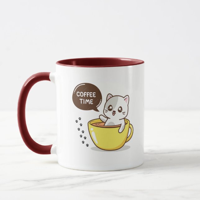 Kaffetidsöt katt mugg (Vänster)