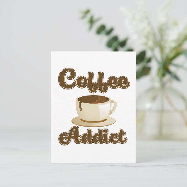 Kaffetillsatt retro logotyp vykort (Stående Fram)