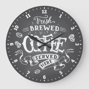 KaffeTime tar tid på den dekorativa väggen Stor Klocka