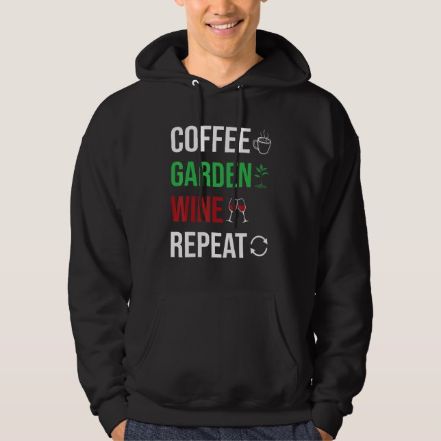 Kaffeträdgård Återupprepa  Trädgårdsodling Trädgår Hoodie (Framsida)