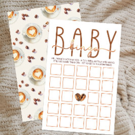 Kaffetrött babyvykort Baby Bingo-spelkort