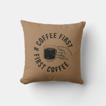 kaffets första t-shirt dekorativ kudde