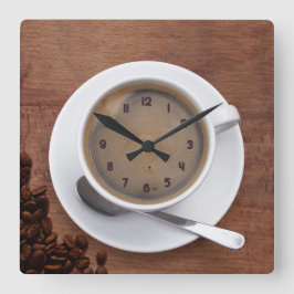 Kaffets kopp - köldlås fyrkantig klocka