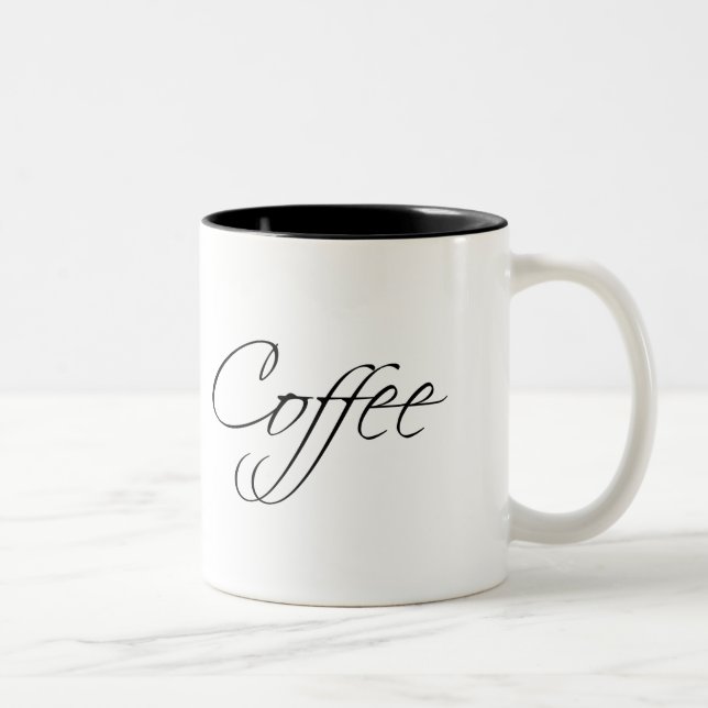 Kaffets moderna typografi Två-Tonad mugg (Höger)