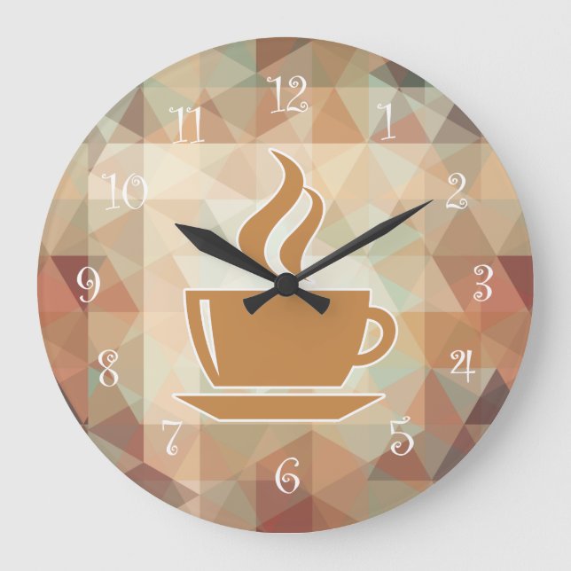 Kaffettema Köksväggar Stor Klocka (Framsida)
