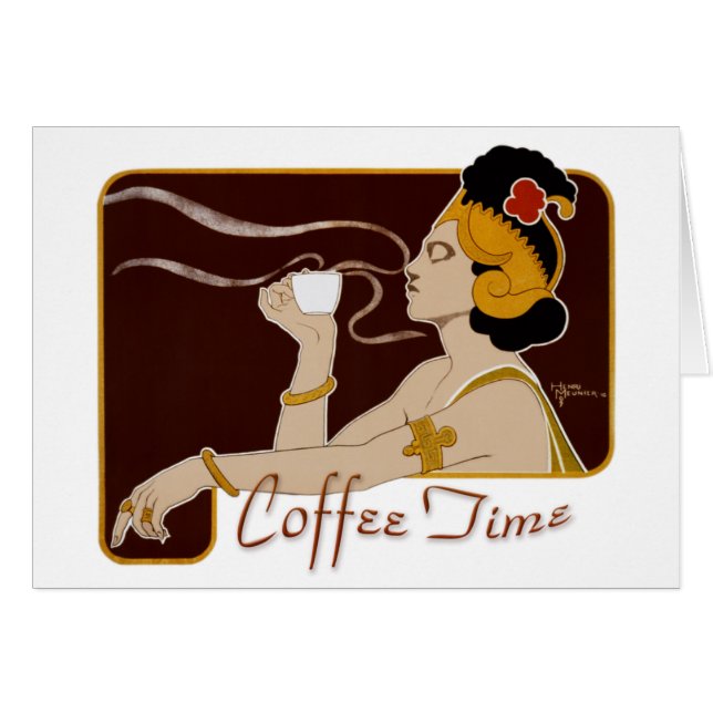 Kaffettid, CC0227-Art nouveau, mappat kort (Framsidan Horizontal)