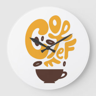 Kaffettypografi för kaffe i älskare stor klocka