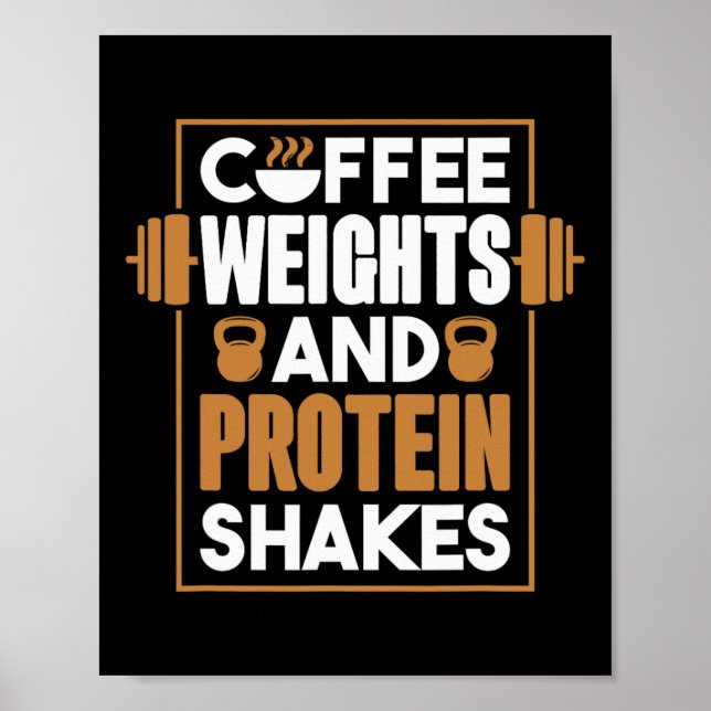 Kaffetvikter och proteingshingor poster (Framsidan)