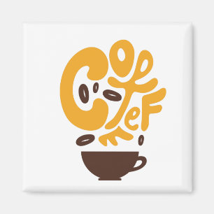 Kaffetypografi för kaffe älskare magnet
