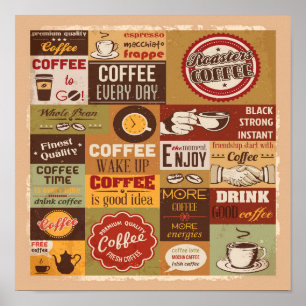 Kaffetypografi Poster