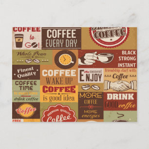 Kaffetypografi Vykort