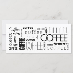 Kaffetypografiskt hälsningskort