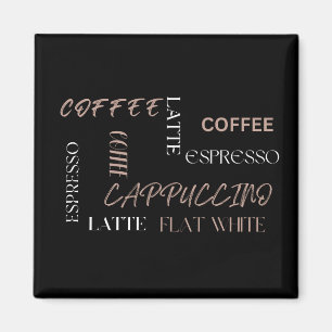 Kaffetypsografi Modern Barista Stil Kaffegåva Magnet