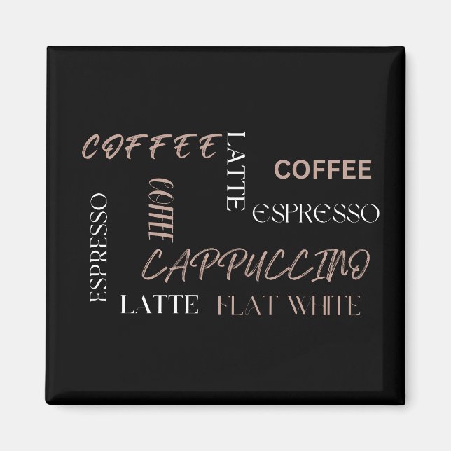 Kaffetypsografi Modern Barista Stil Kaffegåva Magnet (Framsidan)