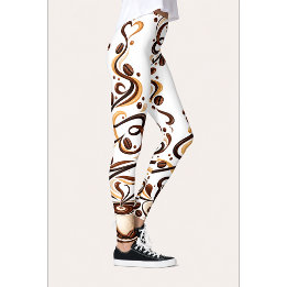 Kaffeutskriftsleggings för kaffeälskare leggings