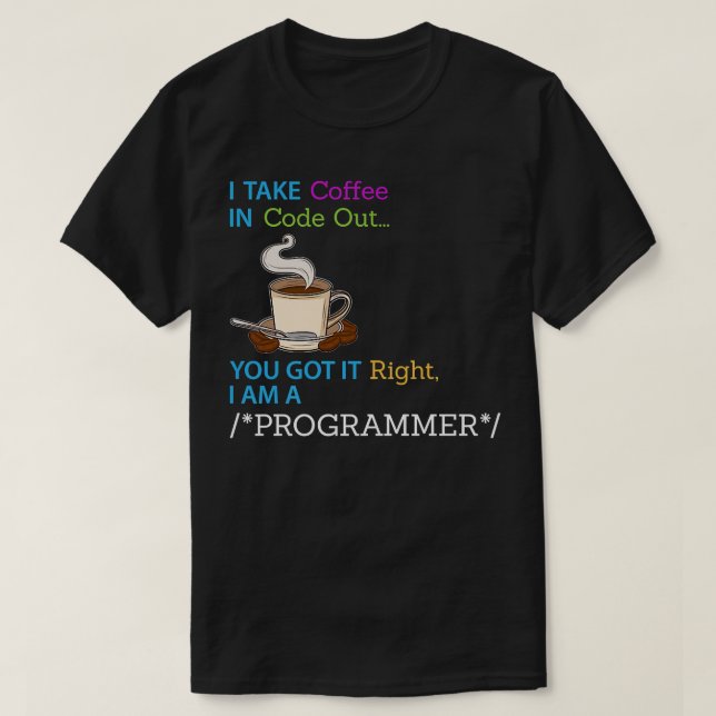 Kaffeutvecklare Software Ingenjör Programmer Nerd T Shirt (Design framsida)