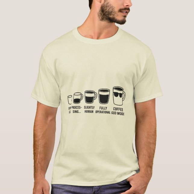 Kaffeutveckling - Lättare morgonmodelldiagram T Shirt (Framsida)
