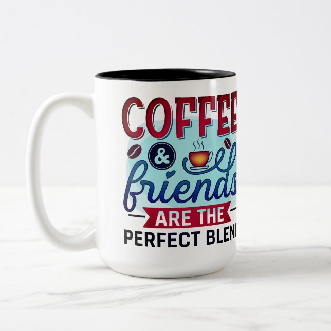 Kaffevänner perfekt blandning fotomugg Två-Tonad mugg (Vänster)