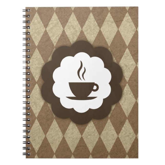 kaffevintage anteckningsbok med spiral (Framsidan)
