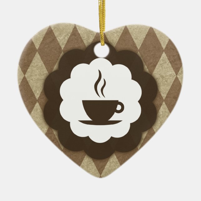kaffevintage julgransprydnad keramik (Framsidan)