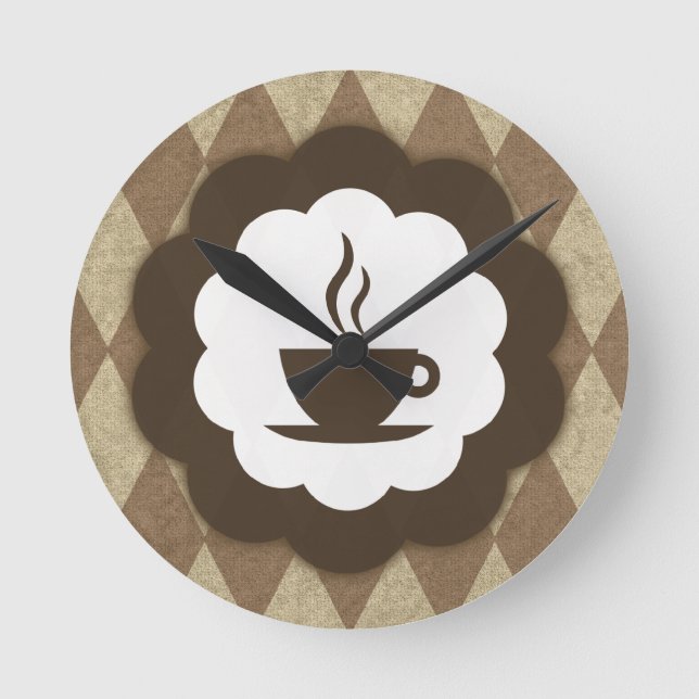 kaffevintage rund klocka (Framsida)