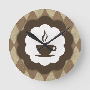 kaffevintage rund klocka