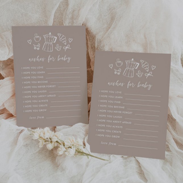 Kaffewishes för Baby Kortspel Inbjudningar (Zazzle Coffee Wishes for Baby Card Game)