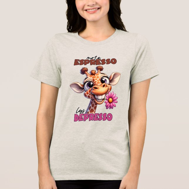 Kaffgiraffe ord art espresso t shirt (Framsida)
