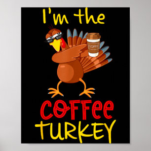 Kaffie Turkiet Matchande Familjgrupp Thanksgiving Poster