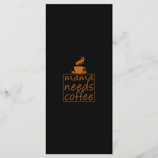 Kaffikonst Mamma Behöver Kaffe Meny (Framsida)