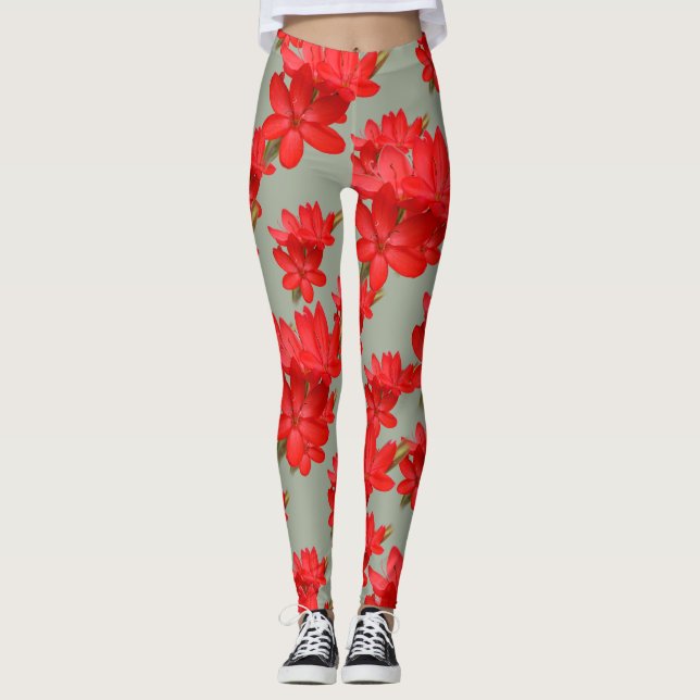 Kaffir Lily / River Lily / Hesperantha Coccinea Leggings (Framsida)